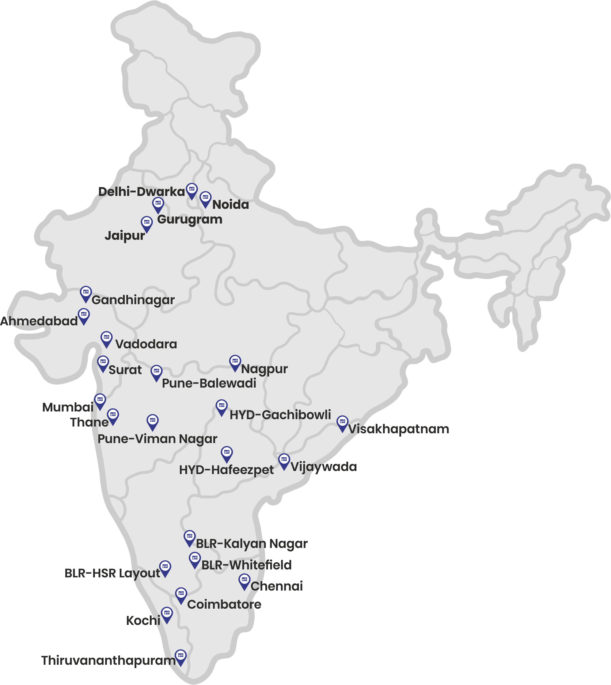 Frootle India Experience Stores Map